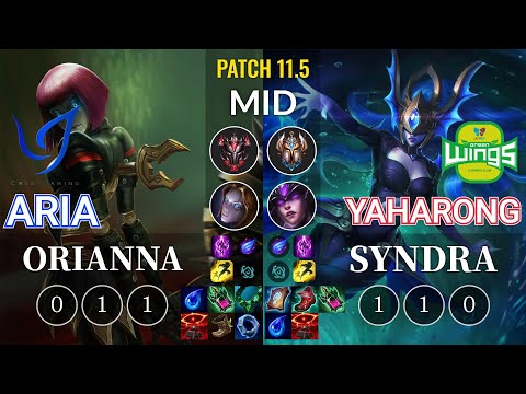 CGA Aria Orianna vs JAG Yaharong Syndra Mid - KR Patch 11.5