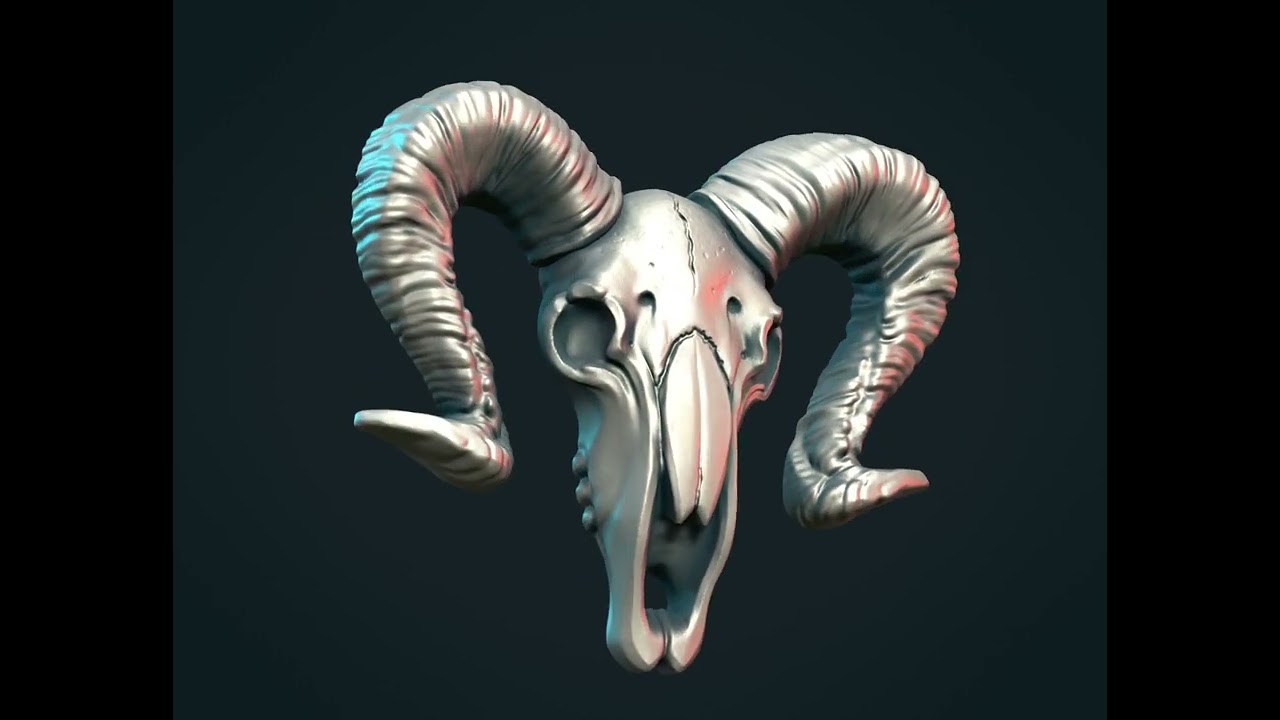 Goat Skull 3D Print Model