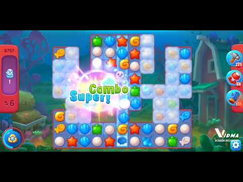 Fishdom. 8757 hard level no boosters and diamonds. 10 moves