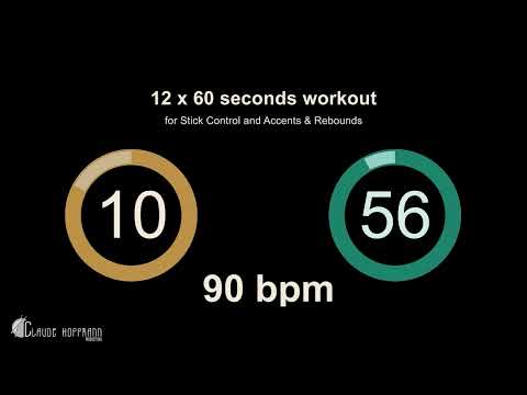 12 times 60 seconds Metronome, speeds 90, 96 & 102 bpm