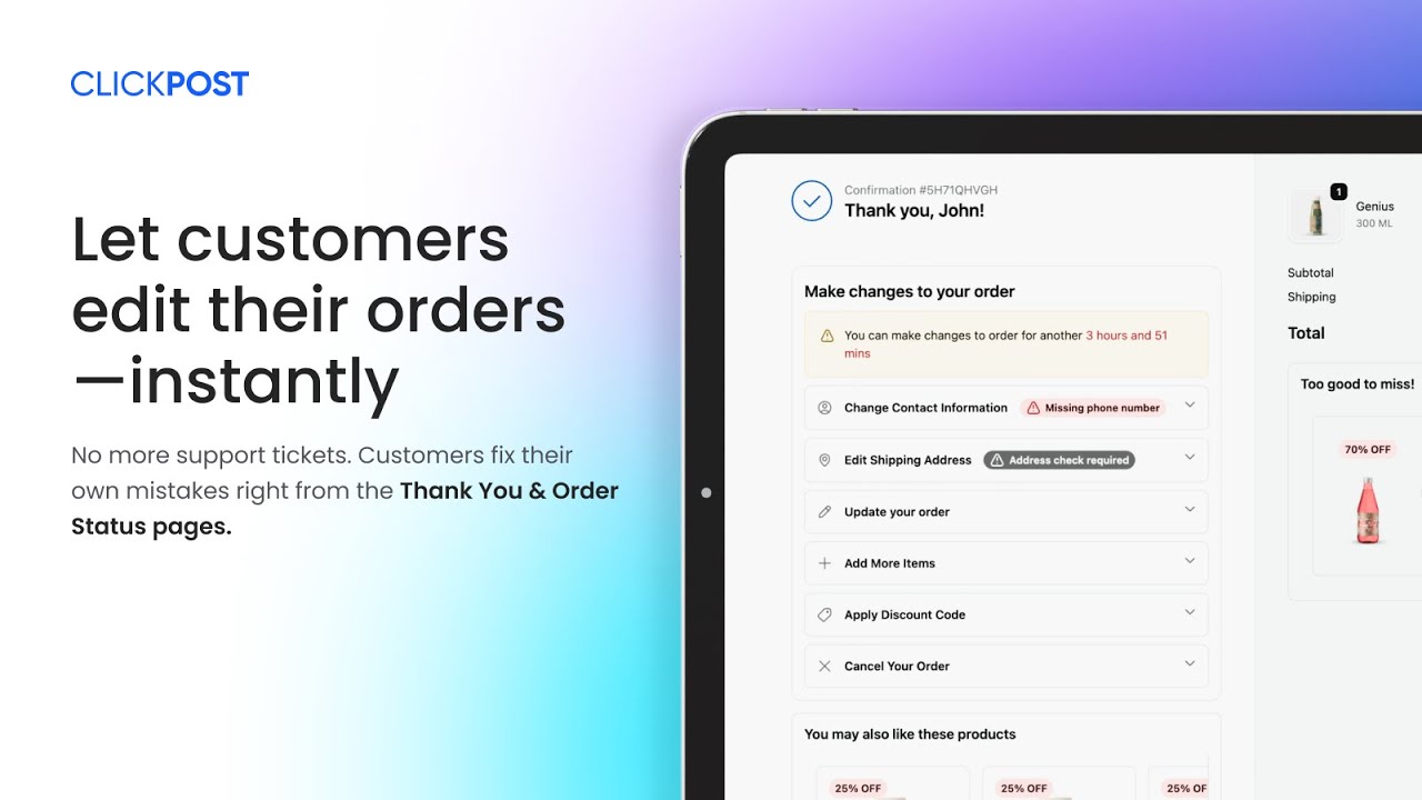 ClickPost Shopify Order Editing video preview