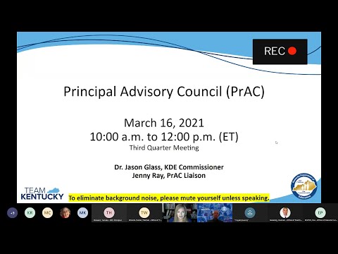 Principal Advisory Council (PrAC) on March 16, 2021