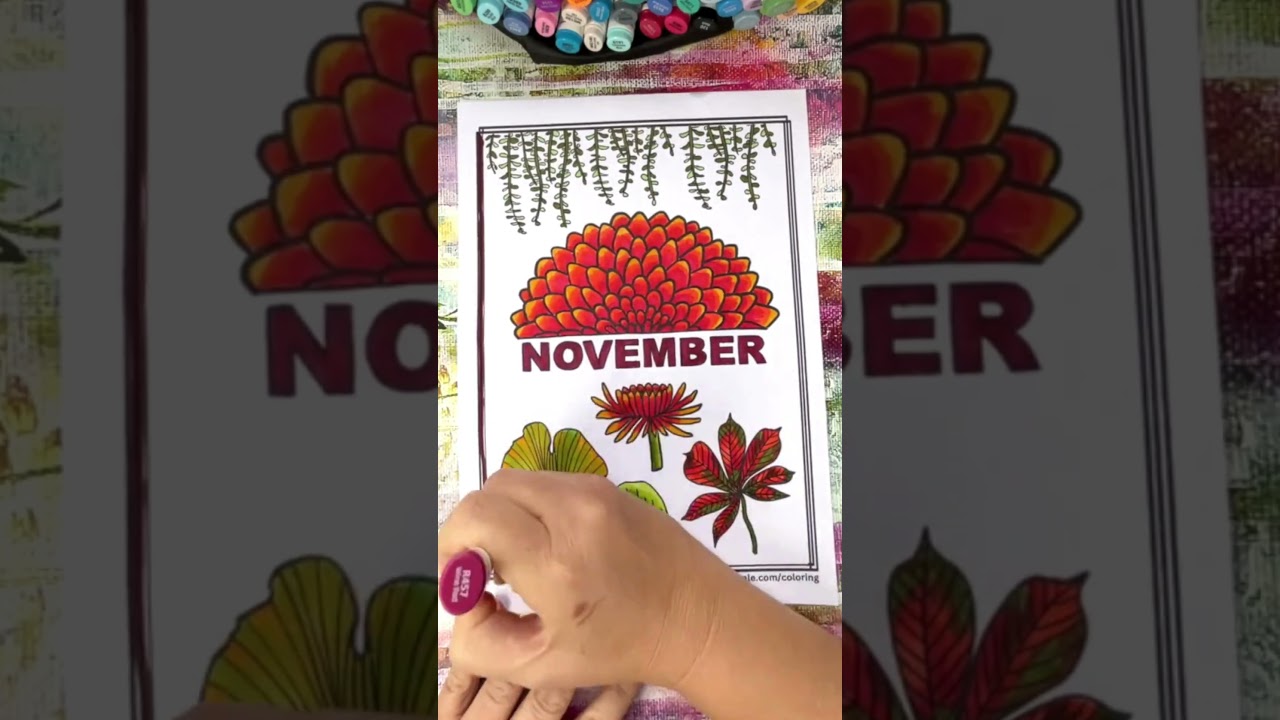 Autumn leaf. Free November Printable Coloring Page #shorts