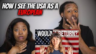 🇺🇸 American Couple Reacts "HOW I SEE THE USA AS A EUROPEAN: Culture Shocks, Politics, Bad Drivers+"