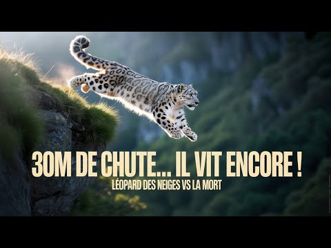 La survie incroyable d'un léopard des neiges après une chute d'une falaise de 30 mètres de haut!