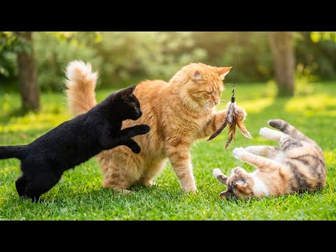 Cats playing together, cute cat videos, beautiful cats, kitten meowing sounds.