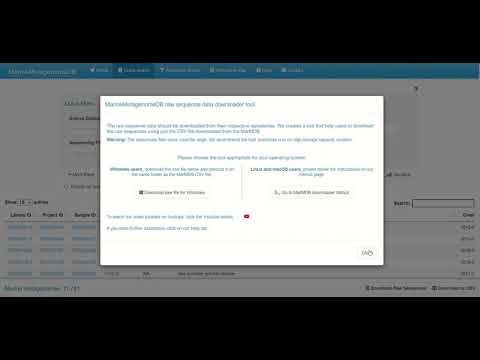 MarineMetagenomeDB: Raw Sequence Data Download on Windows