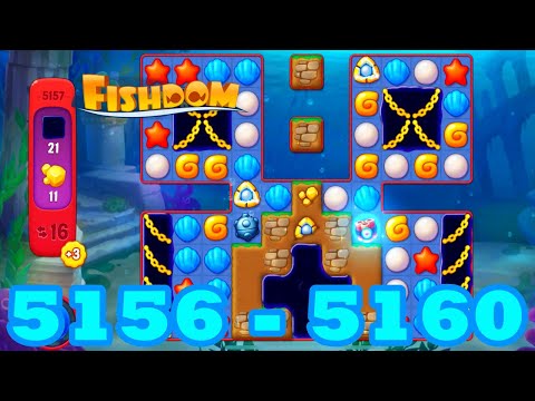 Fishdom Level 5156 - 5160 HD Walkthrough | 3 match puzzle | gameplay | android | 5157 | 5158 | 5159