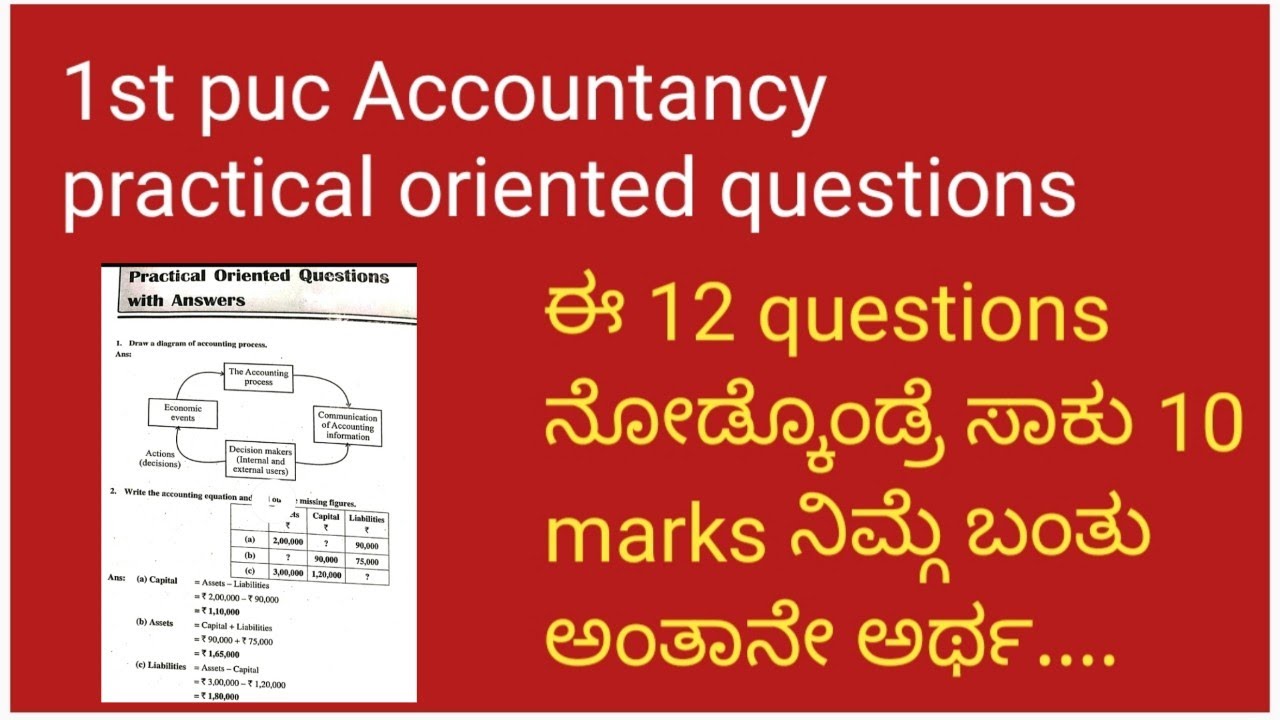 Watch video 1st puc Accountancy# practical oriented questions# Important questions Now 1st puc Accountancy# practical oriented questions# Important questions