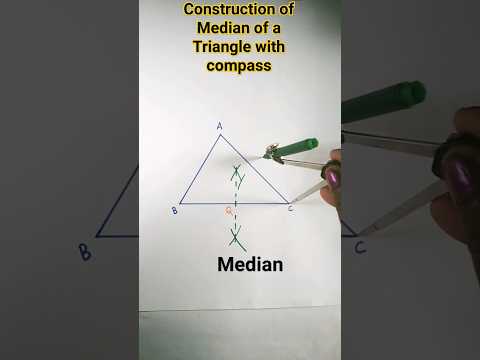 How to draw median of triangle with compass#shorts#ytshorts#yt trending shorts#RB knowledge explore