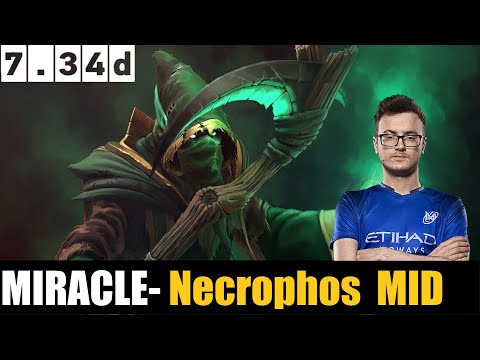 THE BOSS MIRACLE- playing Necrophos MID  7.34d - DOTA 2 HIGHEST MMR MATCH #dota2  #dota2gameplay