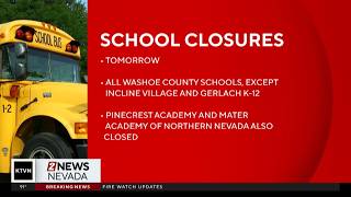 School closures for Tuesday and Wednesday