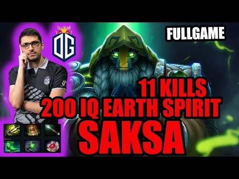 OG SAKSA 200 IQ EARTH SPIRIT GUIDE INSANE 11 KILLS POS 4 EU 9K MMR SUPPORT GAME PLAY