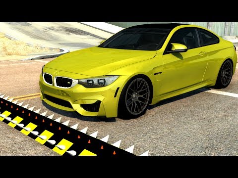 Spike Strip Multi-Vehicle Pileup Crashes #1 - BeamNG Drive