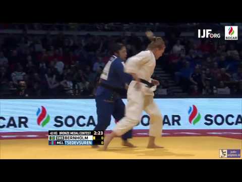 Judo 2016 Grand Prix Dusseldorf: Bernholm (SWE) - Tsedevsuren (MGL) [-63kg] bronze