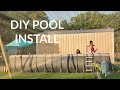 Intex swimming pool set up // How to, above ground pool, family DIY project, backyard project,