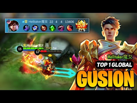 22 KILL! Gusion Best Build 2023 [ Gusion Top 1 Global Gameplay ] By Helltaker - Mobile Legen