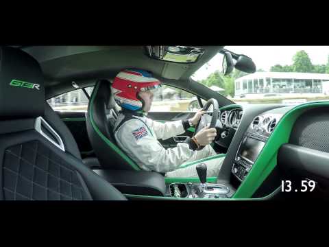 Andy Meyrick drives the Bentley Continental GT3-R Up the Hill at Goodwood 2015