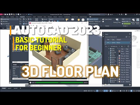 Autocad 2023 Basic 3D Floor Plan For Beginner [Complete]