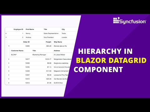 Hierarchy in the Blazor DataGrid Component