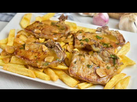 Chuletas de cerdo al ajillo
