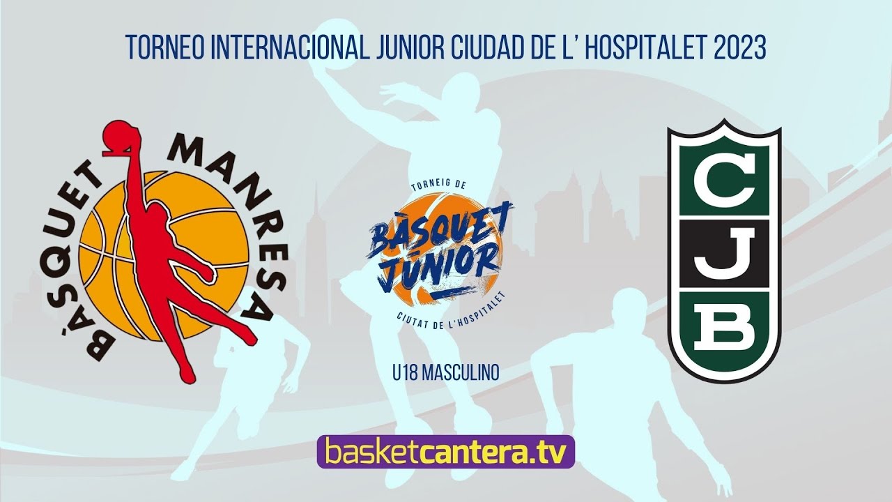 U18M.  BÀSQUET MANRESA vs JOVENTUT BADALONA. Torneo Internacional Junior Ciudad de L´Hospitalet 2023