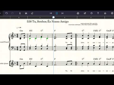 538 Tu,Senhor, És Nosso Amigo - Harpa Cristã - um tom e meio abaixo (partitura cifra  download pdf )