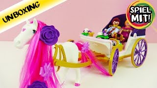 PLAYMOBIL Princess Pferdekutsche mit Königspaar | Königin und König in Kutsche mit tollem Pferd