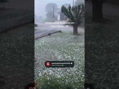 Intensa queda de granizo nesta manhã de sábado 29 08 em Lacerdópolis   SCSiga @santacatarinaem