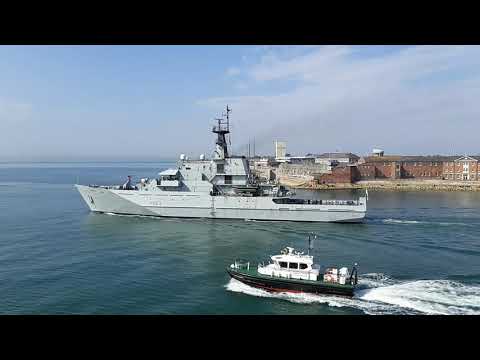 Royal Navy HMS Mersey (P283) Batch 1 River-class Offshore Patrol Vessel (OPV) Portsmouth England