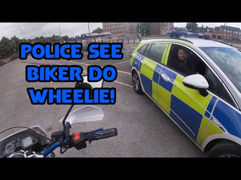Police See Biker Do Wheelie! UK Bikers Road Rage, Near Misses and Crazy, Bad Drivers #79