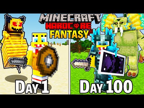 Mythbustingnoob - I Survived 100 Days in a FANTASY REALM In HARDCORE MINECRAFT