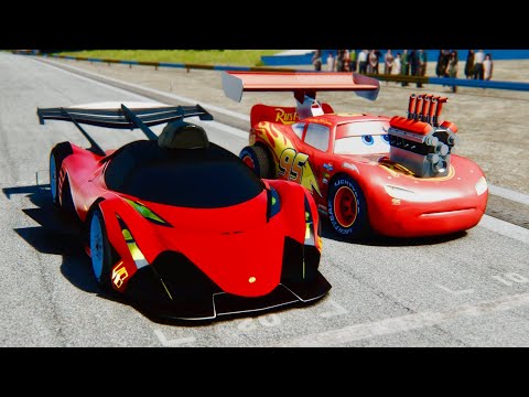 Lightning McQueen Dragster Edition vs Devel Sixteen GTR at 24 KM Drag Race