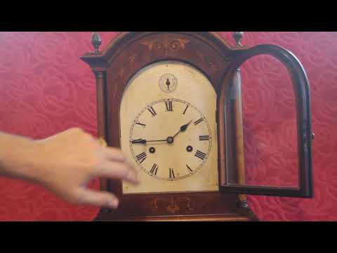 ANTIQUE GERMAN 'HAC' BRACKET 8-DAY MANTEL CLOCK WITH CHIMES, 19th Century