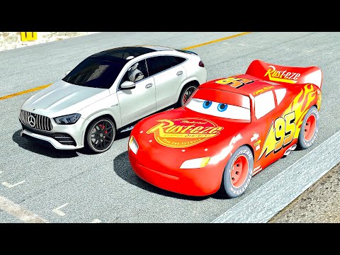 Lightning McQueen vs Mercedes-Benza GLE AMG at Top Gear Track