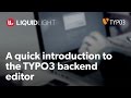 A Basic Introduction To The TYPO3 Content Management System CMS Backend
