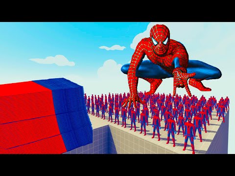 100x SPIDERMAN + GIANT vs EVERY GOD - Totally Accurate Battle Simulator TABS