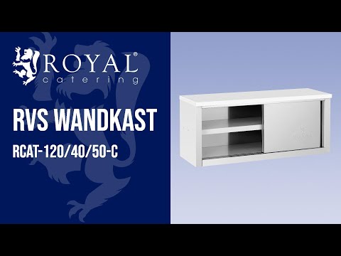 Video - RVS wandkast - 1200 x 400 x 500 mm - 65 kg laadvermogen per compartiment - Royal Catering