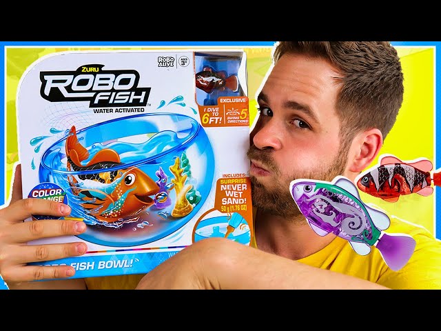 Vídeo relacionado con Robo Fish Serie 3 Pez Nadador robótico,Juguete de baño (Azul y Rojo)