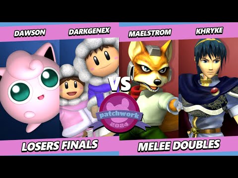Patchwork 2024 LOSERS FINALS - Dawson & DarkGenex Vs. Maelstrom & Khryke - Smash Melee - SSBM
