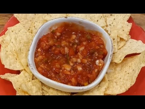 CHUNKY SALSA Quick & Easy! How to make Chunky Salsa just like Tostitos!