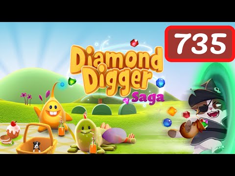Diamond Digger Saga Level 735 - No Boosters