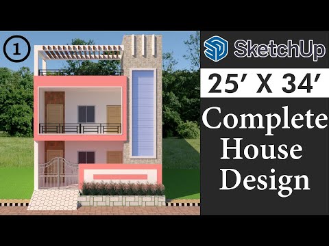 Learn How to Design House in Sketchup | 25 X 34 Complete Tutorial in Hindi
