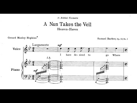 Samuel Barber - Four Songs, Op. 13 - No. 1 "A Nun Takes the Veil" [Score video]