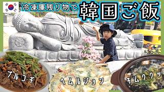 全日程雨の日本一時帰国…から帰って冷凍庫にある物で韓国料理を作った日【韓国在住・日韓夫婦・한일부부】