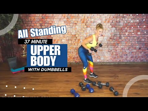 37 Min - ALL STANDING ARM WORKOUT - Dumbbells Only _ Ladder Style