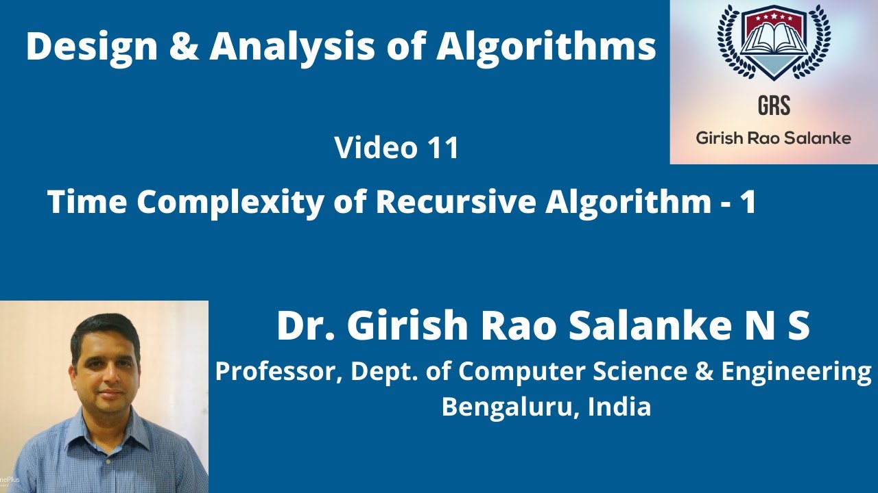 11  Time Complexity of Recursive Algorithm
