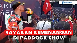 Juara Dunia World Supersport Dominique Aegerter Rayakan Juara di Paddock Show Sirkuit Mandalika