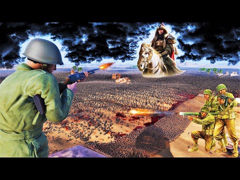 7,000,000 Mongol Army Attacking Resistance Fighters occupying the Hills - UEBS 2 BATTLE SIMULATOR 2