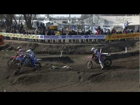 Jose Butron crash with Julien Lieber - GP MX2 Nederlands 2013